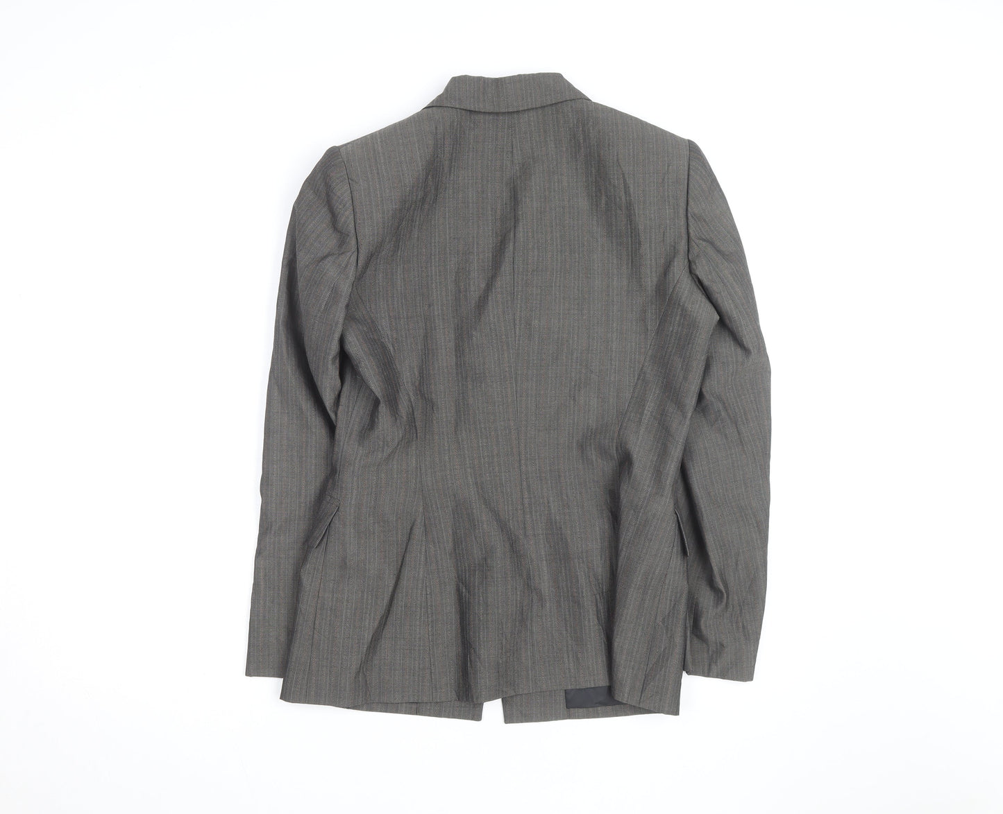 Anne Klein Women Grey Pinstripe Suit Jacket Size M Classic Fit