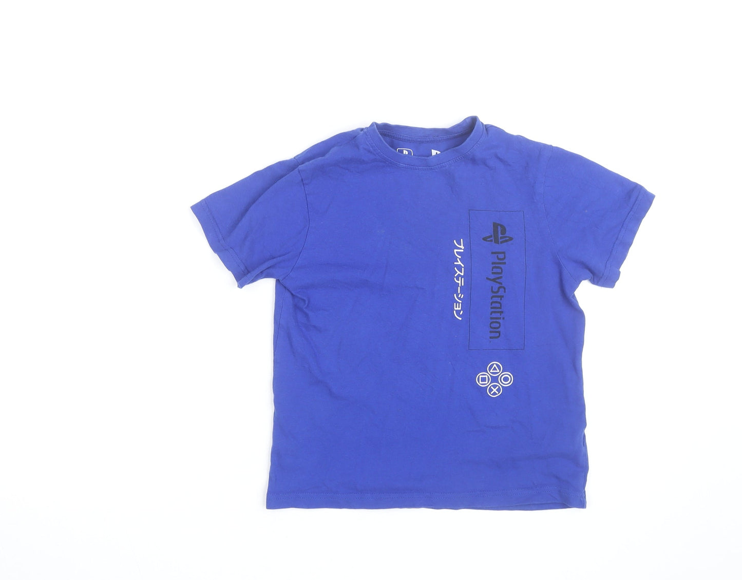 PlayStation Boys Blue Graphic T-Shirt 7-8 Years Short Sleeve Cotton