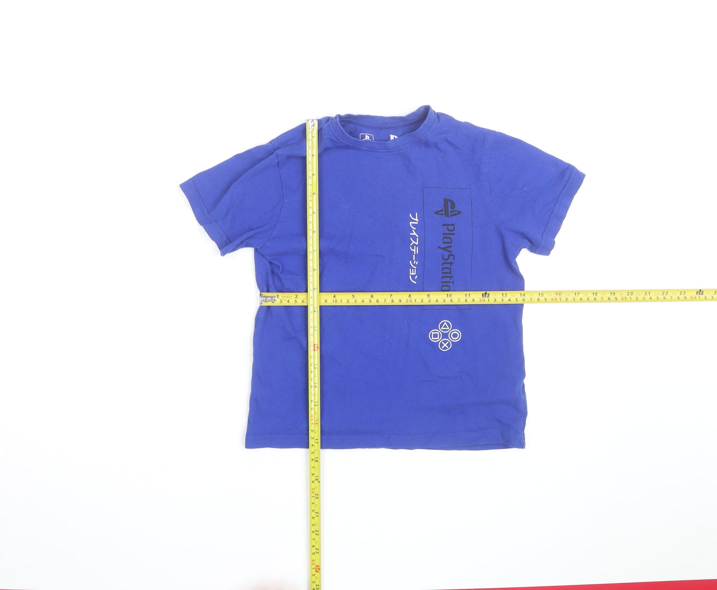 PlayStation Boys Blue Graphic T-Shirt 7-8 Years Short Sleeve Cotton