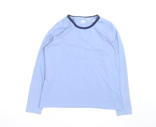 Lands' End Men's Blue Long Sleeve Cotton Crew Neck Top Size M