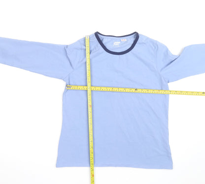 Lands' End Men's Blue Long Sleeve Cotton Crew Neck Top Size M