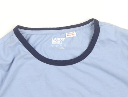 Lands' End Men's Blue Long Sleeve Cotton Crew Neck Top Size M