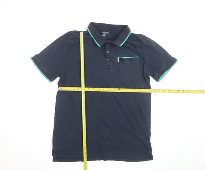 Lambretta Men's Blue Cotton Polo Shirt Size L Short Sleeve Retro Style