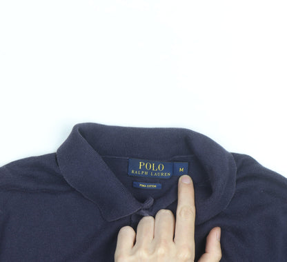 Polo Ralph Lauren Men’s Blue Pima Cotton Long Sleeve Polo Shirt M