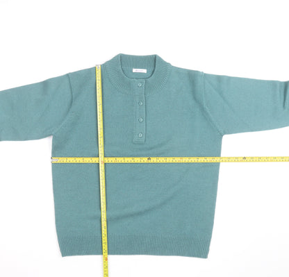 Damart Men's Green Acrylic Henley Jumper M Regular Fit