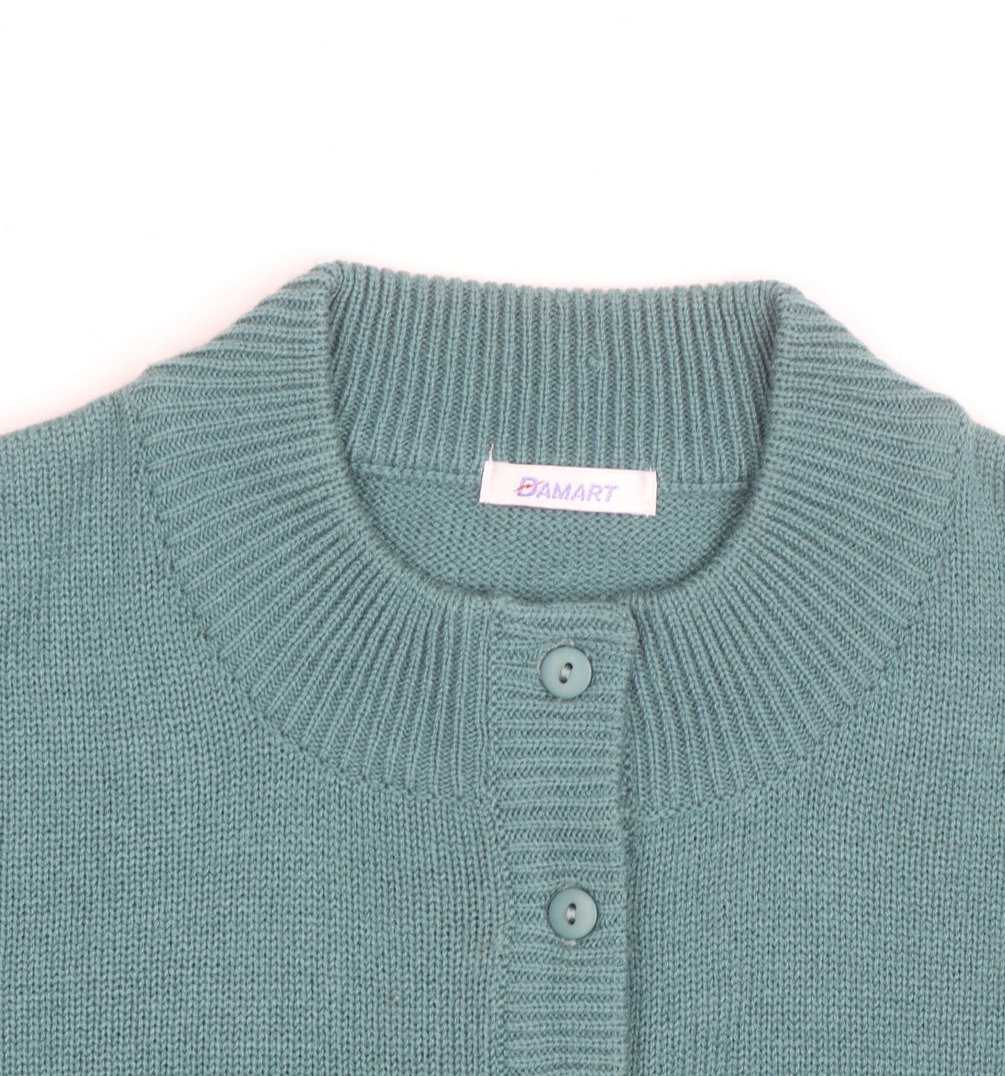 Damart Men's Green Acrylic Henley Jumper M Regular Fit