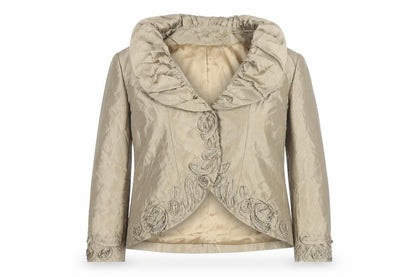 VM Collection Women Beige Beaded Formal Jacket Size 12
