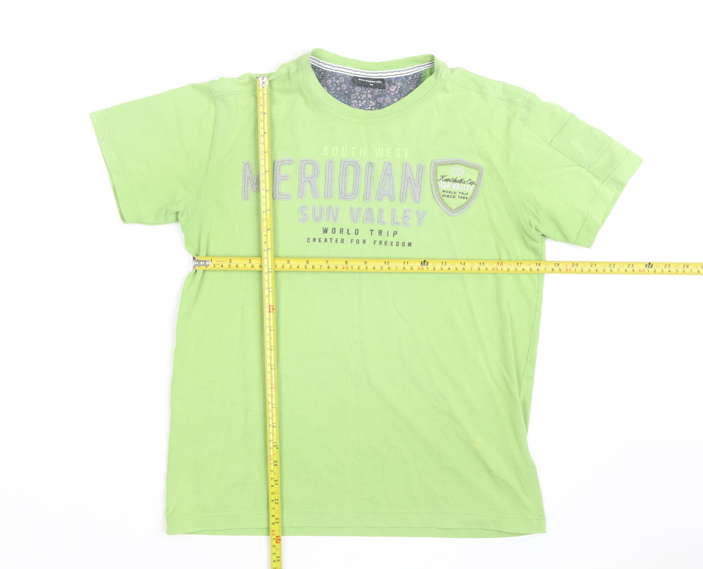 Sun Valley Men's Green Graphic Print Cotton Crew Neck T-Shirt M