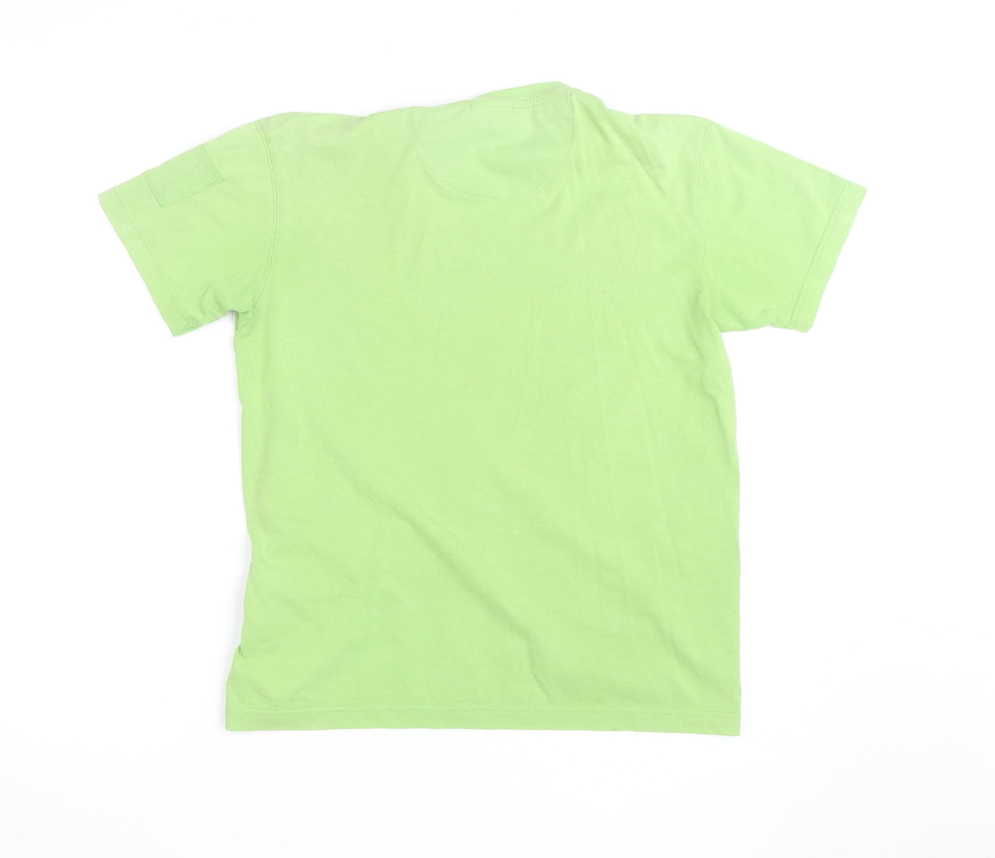Sun Valley Men's Green Graphic Print Cotton Crew Neck T-Shirt M