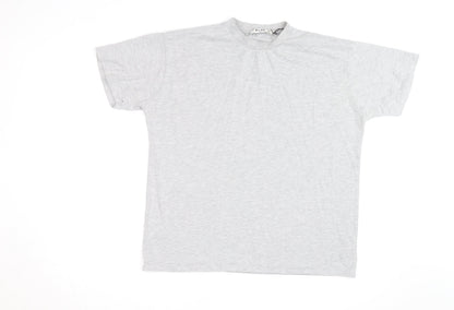 NA-KD Men’s Grey Crew Neck Short Sleeve Cotton T-Shirt Size S
