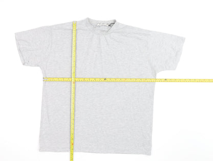 NA-KD Men’s Grey Crew Neck Short Sleeve Cotton T-Shirt Size S