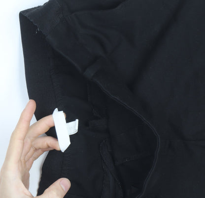 H&M Women's Black Chino Stripe Trim Stretch Trousers Size 14