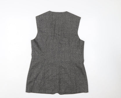Conrad C Collection Grey Wool Embroidered Waistcoat Size 12 Women’s