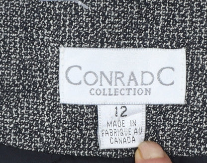 Conrad C Collection Grey Wool Embroidered Waistcoat Size 12 Women’s