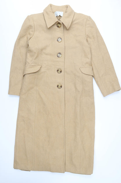 Fairweather Women’s Beige Wool Blend Long Overcoat Size 8 Petite