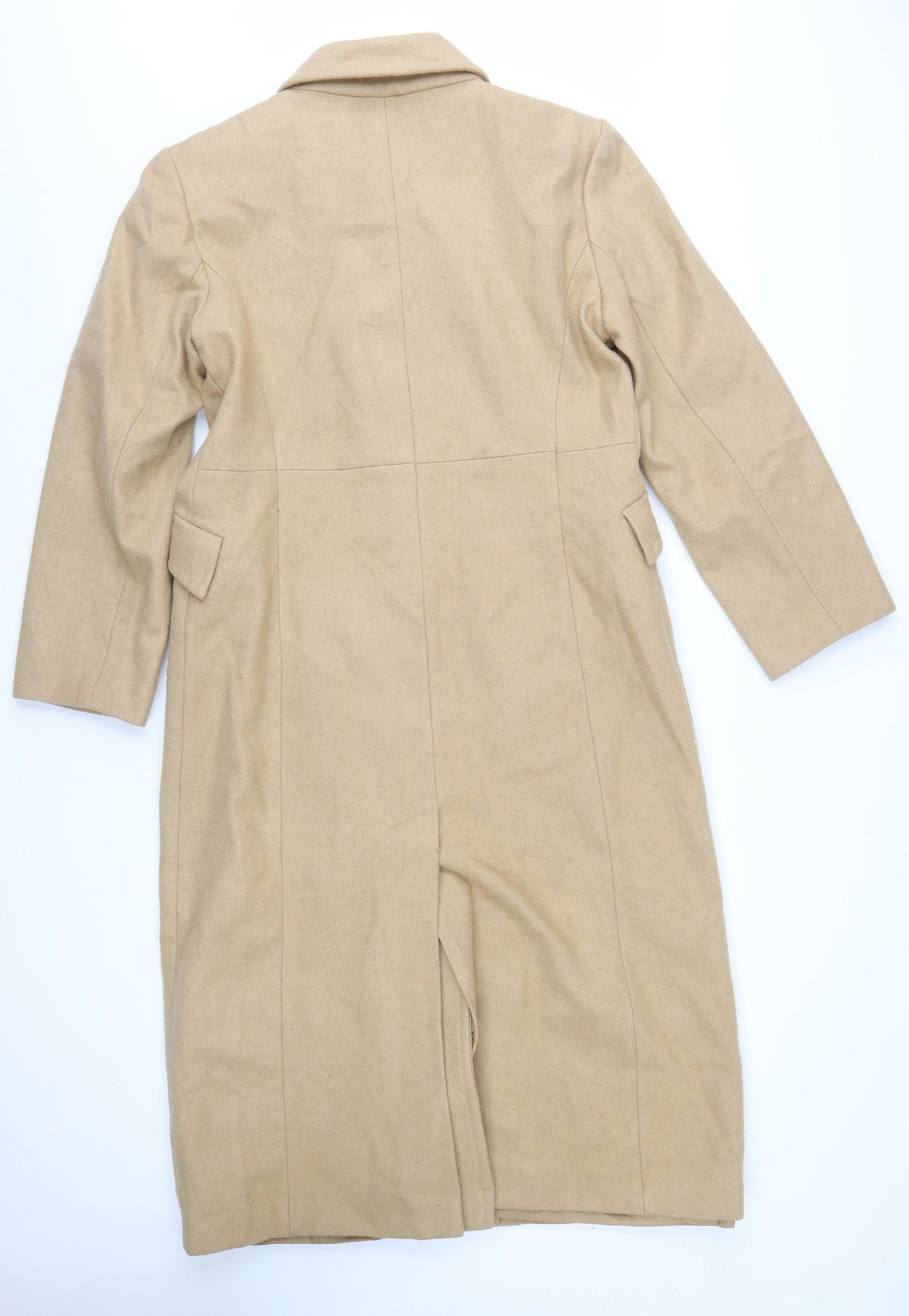 Fairweather Women’s Beige Wool Blend Long Overcoat Size 8 Petite