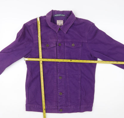 Pull & Bear Women's Purple Cotton Trucker Jacket Size 10