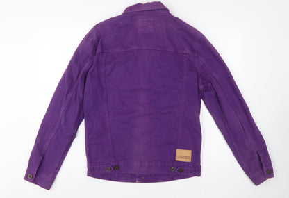 Pull & Bear Women's Purple Cotton Trucker Jacket Size 10