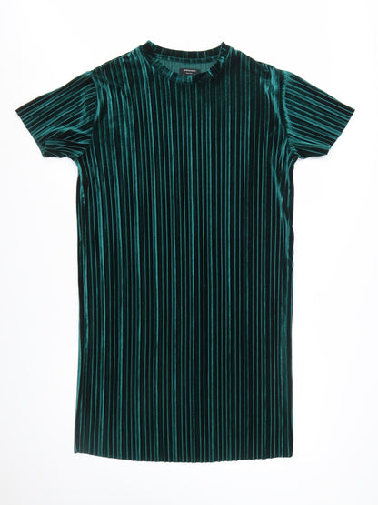 JD Williams Women’s Green Velvet Striped T-Shirt Dress Size 10
