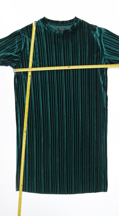 JD Williams Women’s Green Velvet Striped T-Shirt Dress Size 10