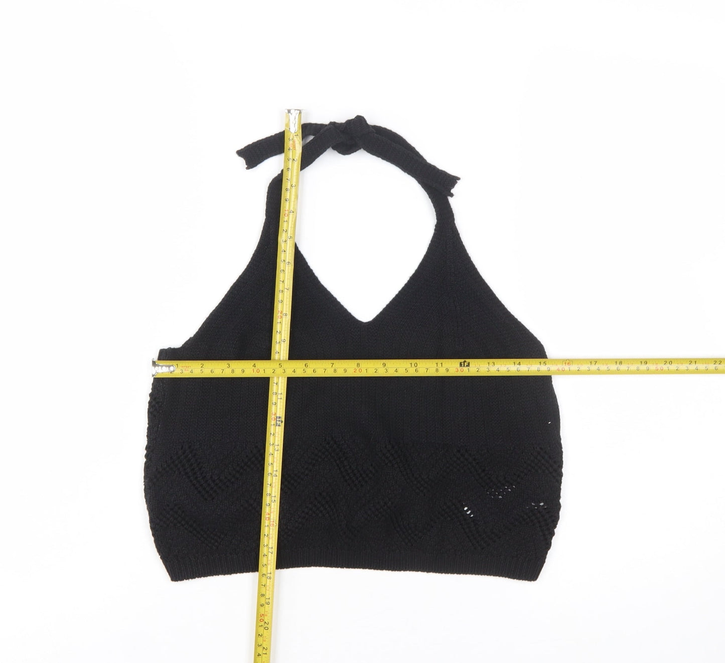 New Look Women's Black Knit Halter Camisole Top Size 14