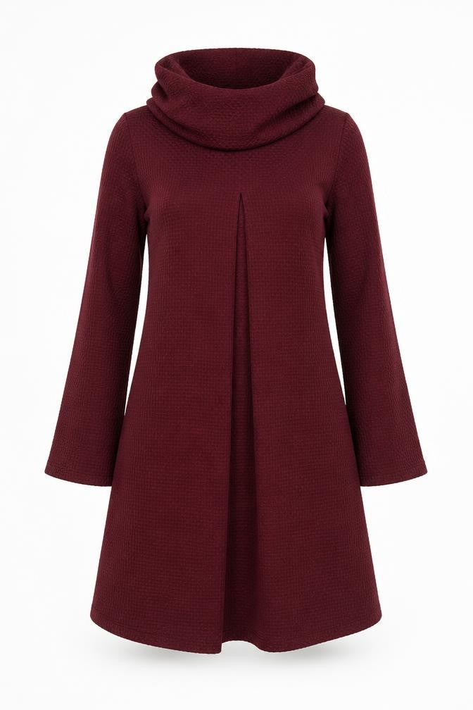 Boohoo Womens Red Cowl Neck A-Line Knit Dress Size 12