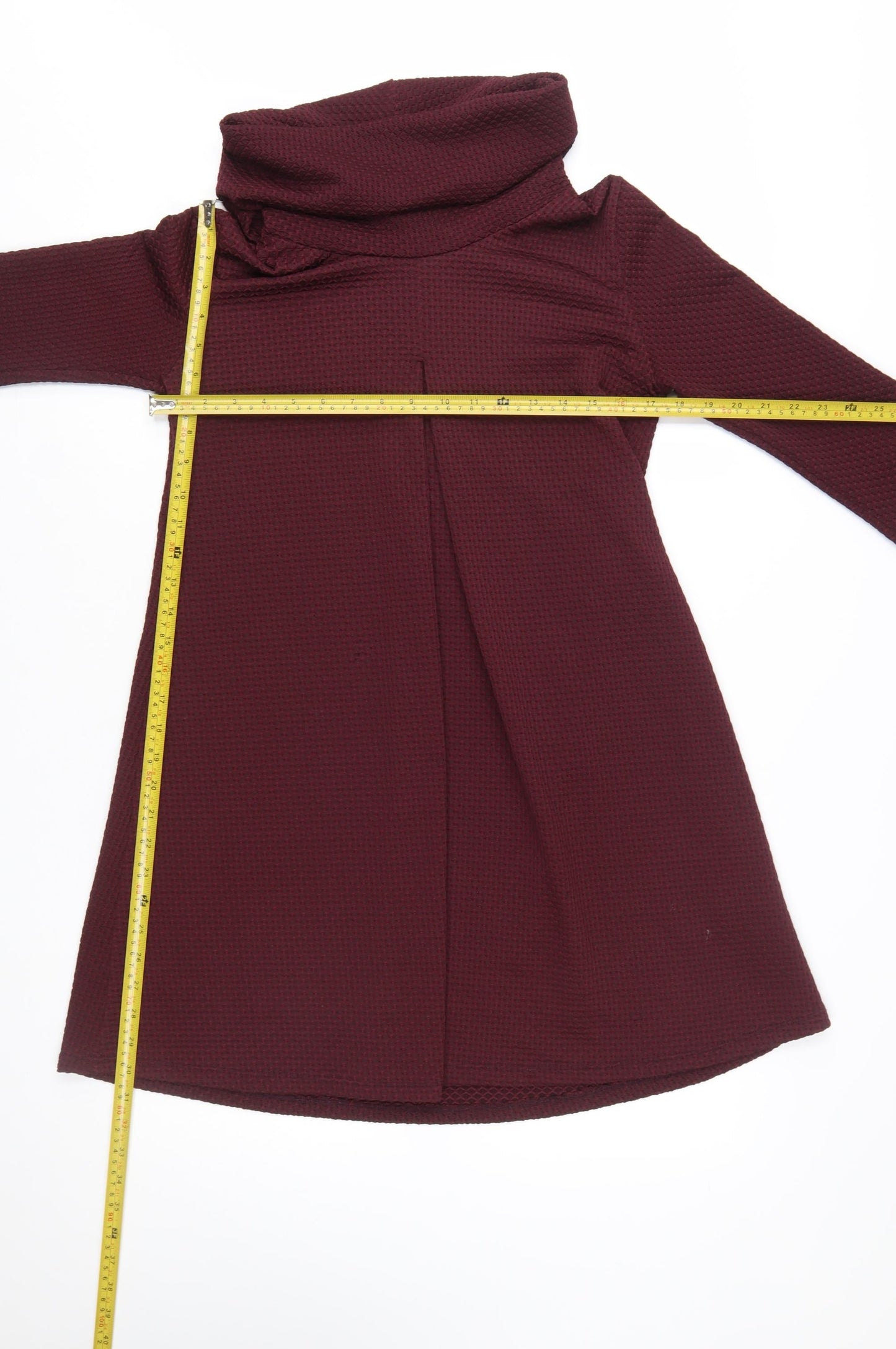 Boohoo Womens Red Cowl Neck A-Line Knit Dress Size 12