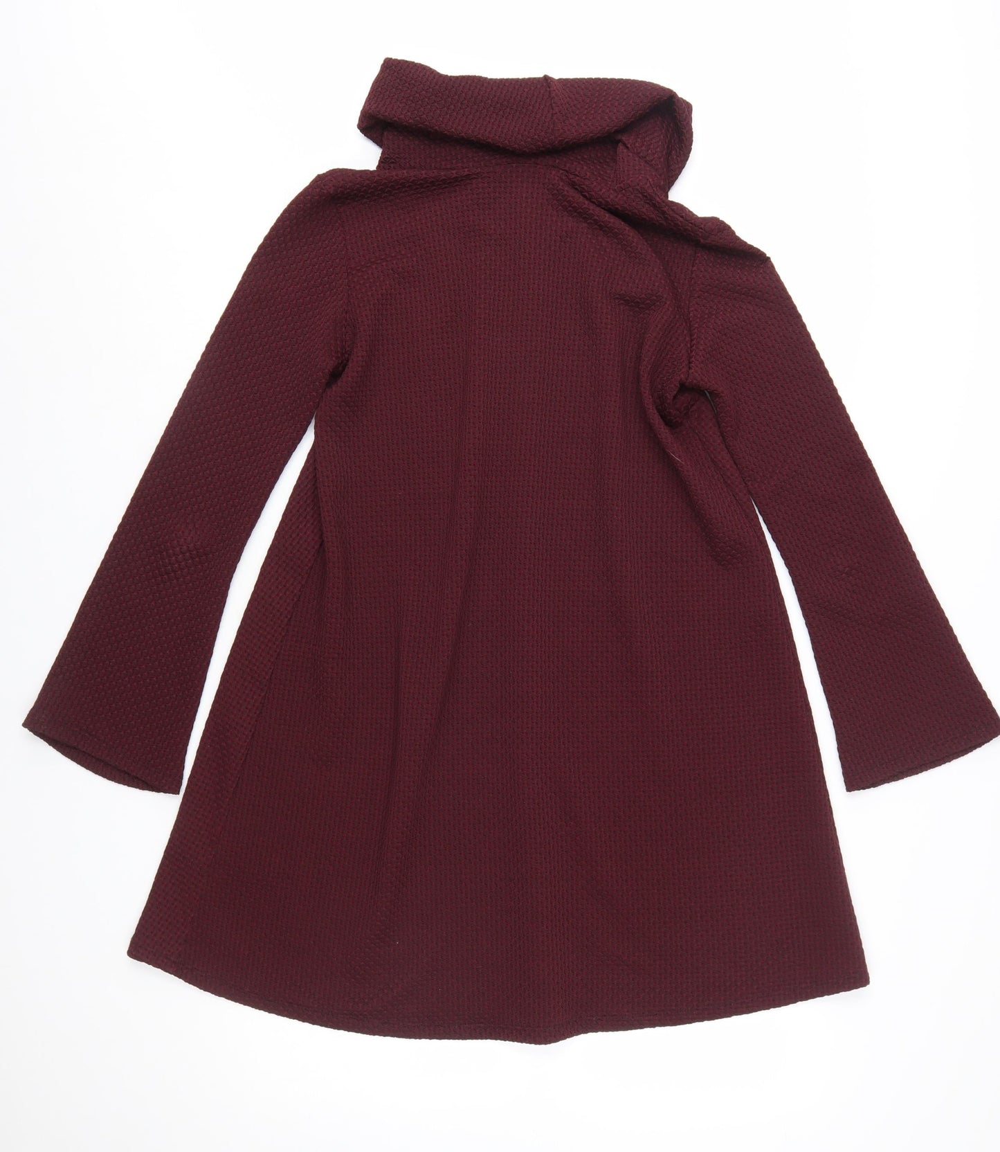 Boohoo Womens Red Cowl Neck A-Line Knit Dress Size 12