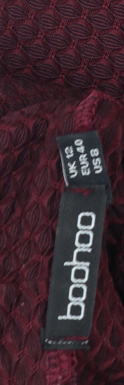 Boohoo Womens Red Cowl Neck A-Line Knit Dress Size 12