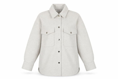 ZARA Women Beige Relaxed Shacket Jacket Size 10 Classic Style