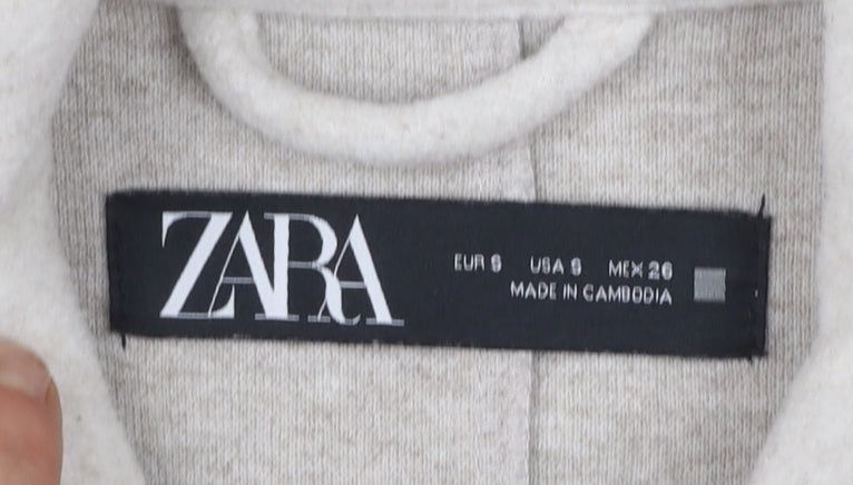 ZARA Women Beige Relaxed Shacket Jacket Size 10 Classic Style