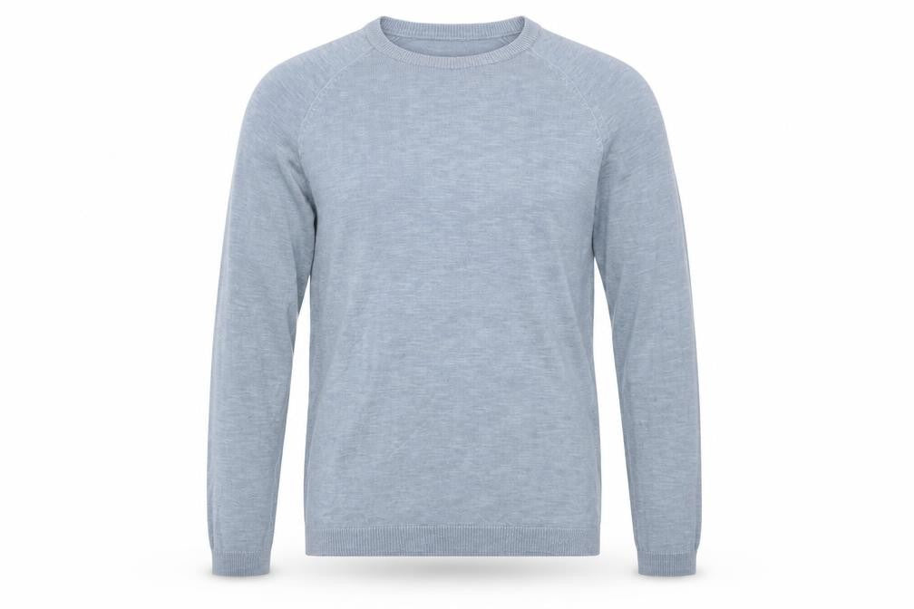 French Connection Men's Blue Cotton Linen Pullover Jumper Size S