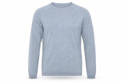 French Connection Men's Blue Cotton Linen Pullover Jumper Size S