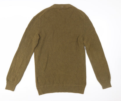 GANT Men's Green M Crew Neck Cotton Chunky-Knit Jumper