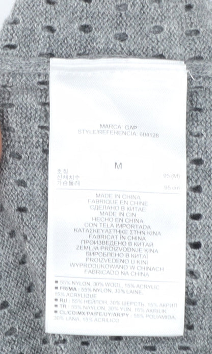GAP Women Grey Knit Jumper Medium Wool Blend Round Neck 3/4 Sleeve