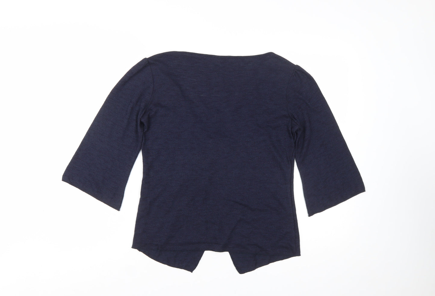 Marks and Spencer Per Una Women's Blue 3/4 Sleeve V-Neck Cardigan Size 12