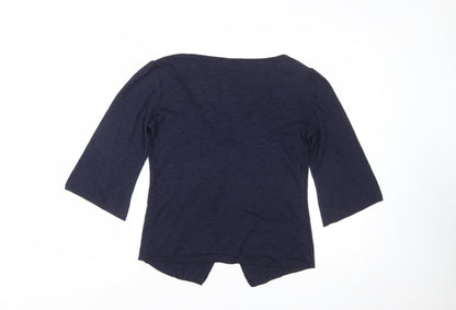 Marks and Spencer Per Una Women's Blue 3/4 Sleeve V-Neck Cardigan Size 12