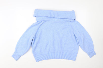 H&M Womens Blue Cowl Neck Knit Jumper Size 12