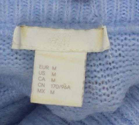 H&M Womens Blue Cowl Neck Knit Jumper Size 12
