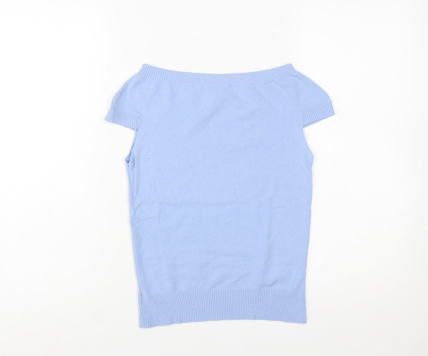 Ted Baker Women's Blue Short Sleeve Boat Neck Pullover Jumper Size 10