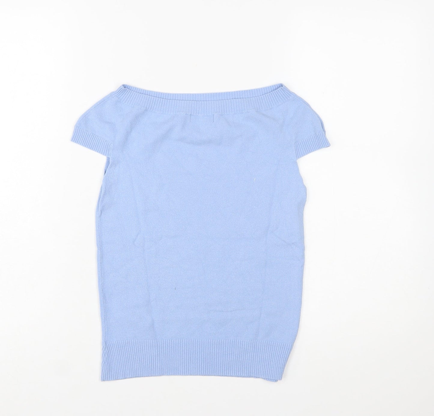 Ted Baker Women's Blue Short Sleeve Boat Neck Pullover Jumper Size 10