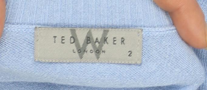 Ted Baker Women's Blue Short Sleeve Boat Neck Pullover Jumper Size 10