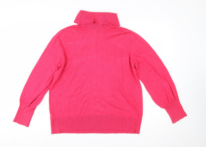 Monsoon Women’s Pink Roll Neck Knit Jumper L Long Sleeve