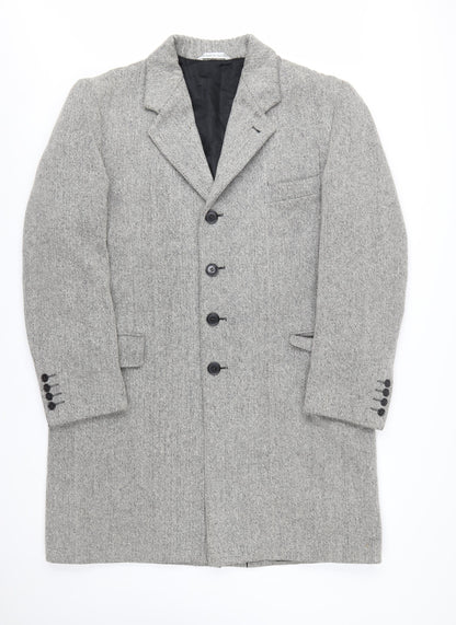 Claudio Vertase Men's Grey Wool Overcoat Size 52 Regular Fit