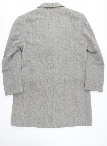 Claudio Vertase Men's Grey Wool Overcoat Size 52 Regular Fit