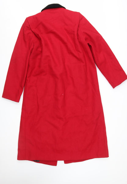 International Scene Women's Red Wool Long Overcoat Size 8