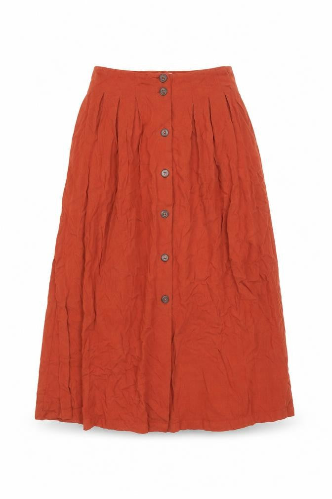 ASOS Women Brown A-Line Midi Skirt Size 4 Button Front Viscose
