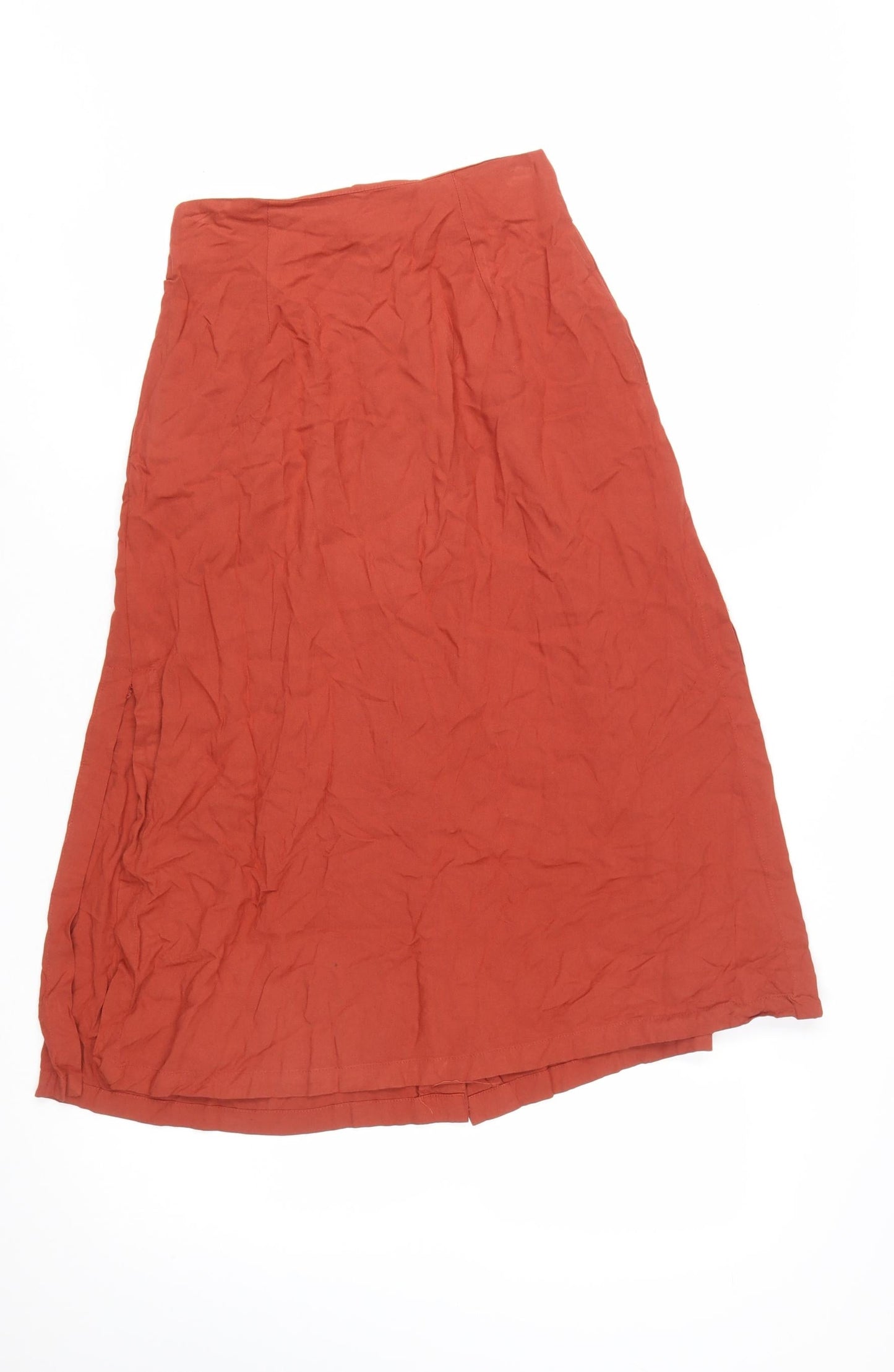 ASOS Women Brown A-Line Midi Skirt Size 4 Button Front Viscose