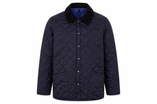 Barbour Men's Blue XS Quilted Jacket with Cord Collar