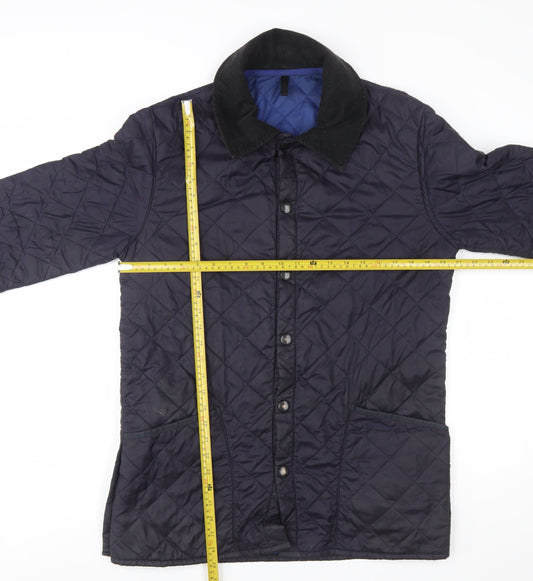 Barbour Men's Blue XS Quilted Jacket with Cord Collar